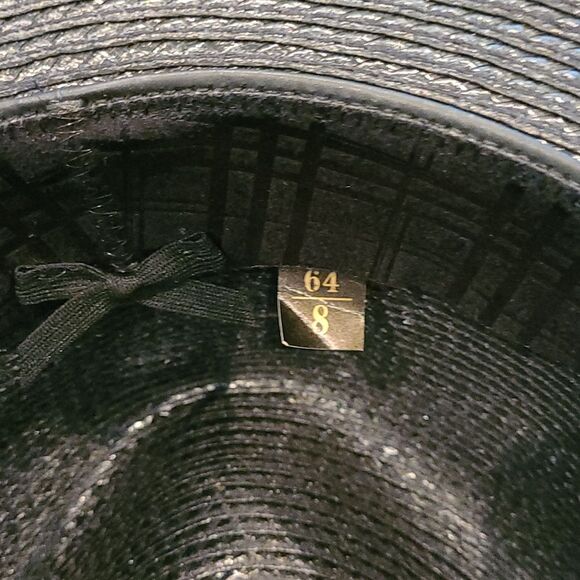 Dobbs  of New York sz 8 black straw Fedora hat. NWT - Picture 3 of 7